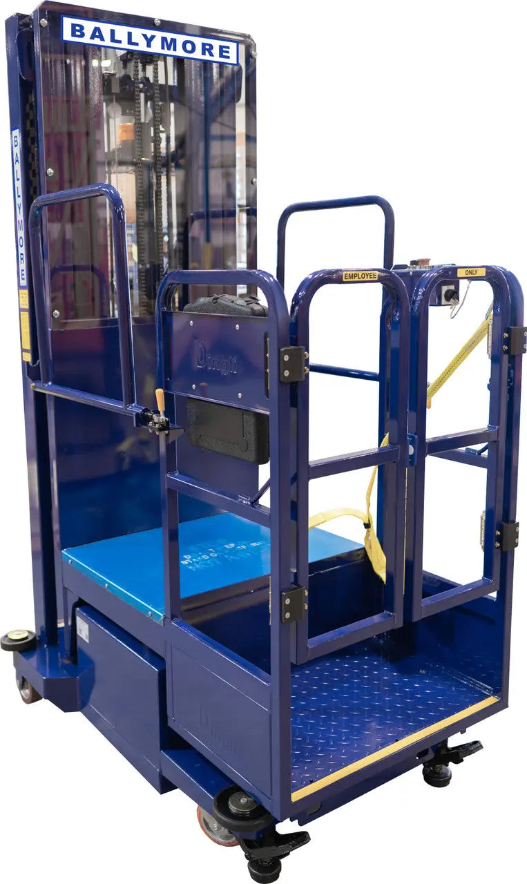 Ballymore Personnel Lift: Push-Around, Battery, 650 lb Load Capacity, 7 ft 6 in Closed Height Ballymore