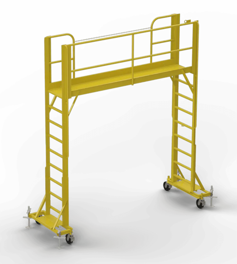 Ballymore Rolling Work Platform: 7 Steps, 103 in to 115 in, 24 in Platform Wd, 130 in Platform Dp Ballymore