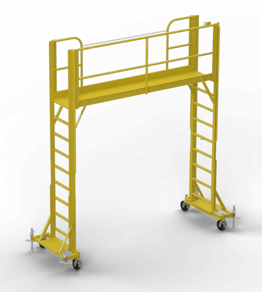 Ballymore Rolling Work Platform: 7 Steps, 103 in to 115 in, 24 in Platform Wd, 130 in Platform Dp Ballymore