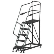 ballymore single entry work platforms with handrails 5 step 33 in wide base 36 in deep platform serrated tread toe board