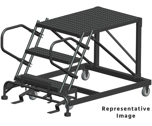 Ballymore Single Entry Work Platforms - Without Handrails, 2 Step, 33 In Wide Base, 48 in Deep Platform, Serrated Tread Ballymore