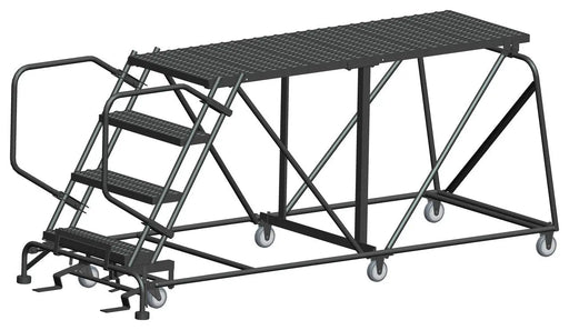 Ballymore Single Entry Work Platforms - Without Handrails, 4 Step, 38 In Wide Base, 72 in Deep Platform, Serrated Tread Ballymore