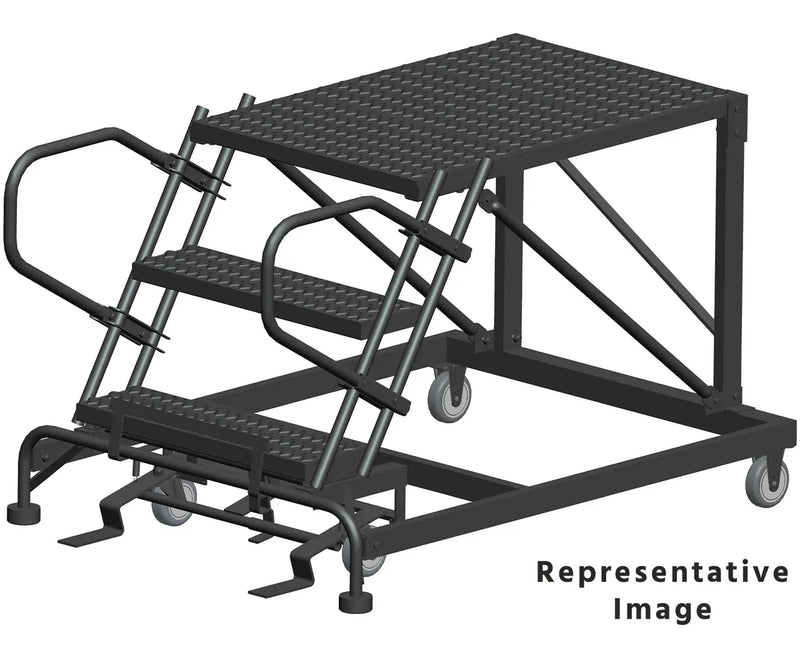 Ballymore Single Entry Work Platforms, 2 Step, 38 In Wide Base, 36 in Deep Platform, Serrated Tread Ballymore