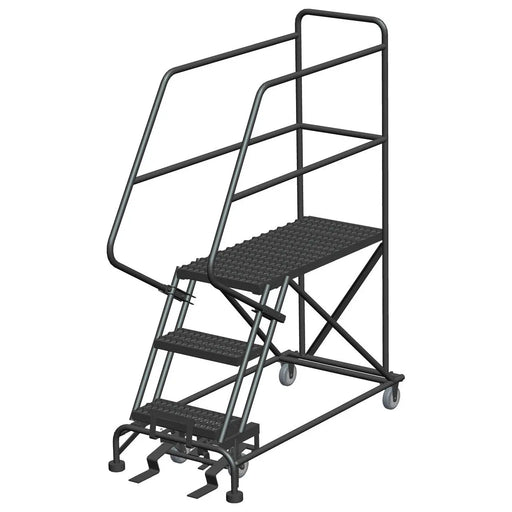 Ballymore Single Entry Work Platforms, 3 Step, 33 In Wide Base, 36 in Deep Platform, Serrated Tread, Rear Exit