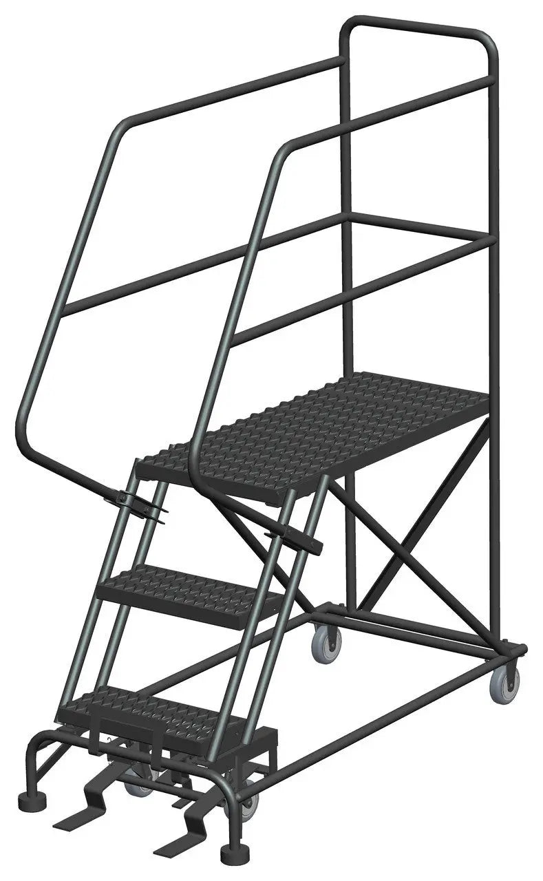 Ballymore Single Entry Work Platforms, 3 Step, 33" Wide Base, 36" Deep Platform, Serrated Tread Ballymore