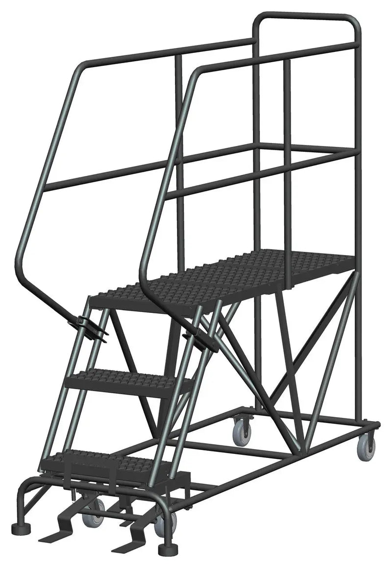 Ballymore Single Entry Work Platforms, 3 Step, 33" Wide Base, 48" Deep Platform, Serrated Tread Ballymore