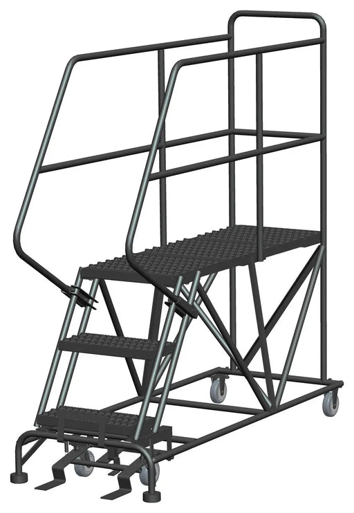 Ballymore Single Entry Work Platforms, 3 Step, 33" Wide Base, 48" Deep Platform, Serrated Tread Ballymore