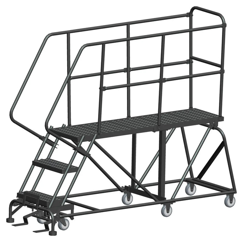 Ballymore Single Entry Work Platforms, 3 Step, 33" Wide Base, 60" Deep Platform, Serrated Tread Ballymore