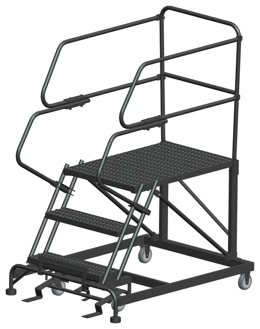 Ballymore Single Entry Work Platforms, 3 Step, 38" Wide Base, 36" Deep Platform, Serrated Tread Ballymore