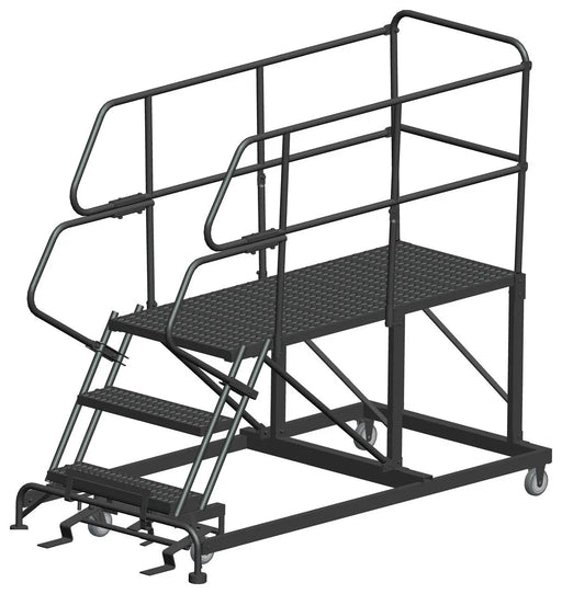 Ballymore Single Entry Work Platforms, 3 Step, 38" Wide Base, 60" Deep Platform, Serrated Tread Ballymore