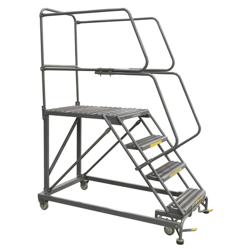 ballymore single entry work platforms 4 step 33 in wide base 36 in deep platform serrated tread right exit
