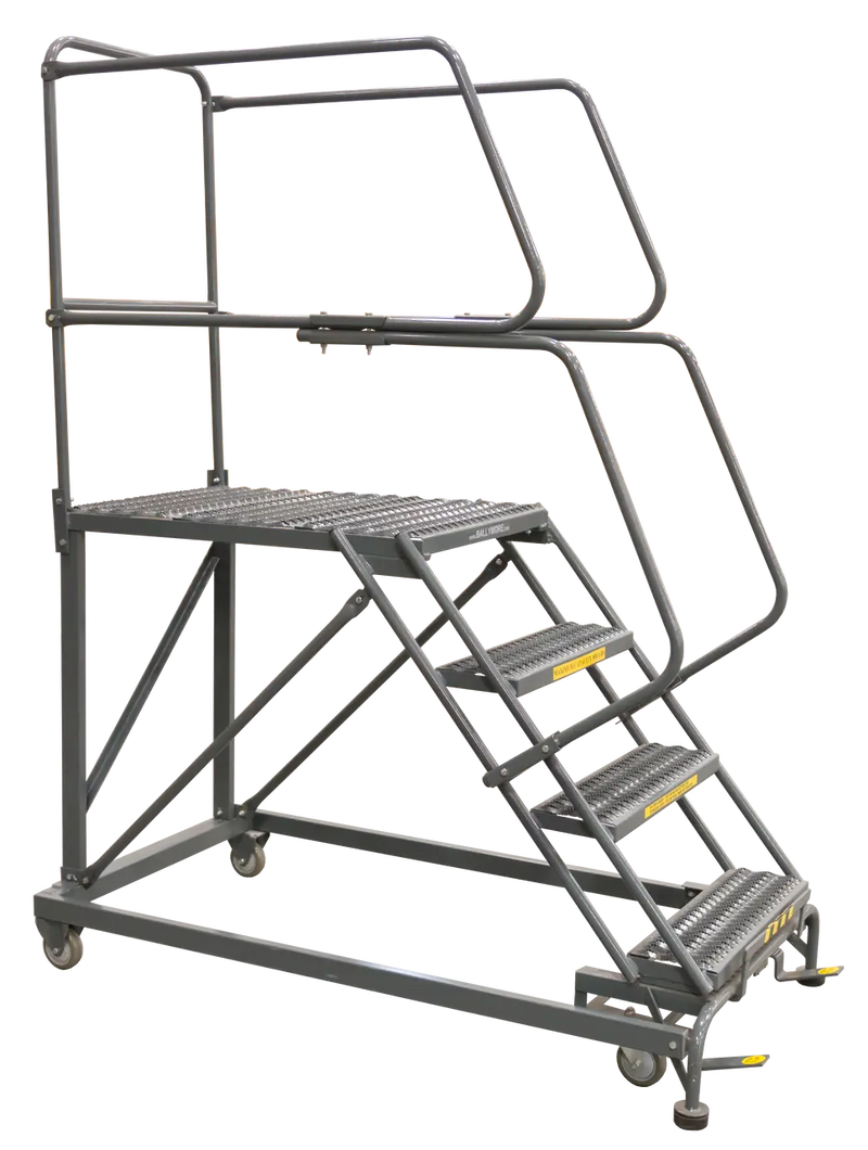 Ballymore Single Entry Work Platforms, 4 Step, 33" Wide Base, 36" Deep Platform, Serrated Tread Ballymore