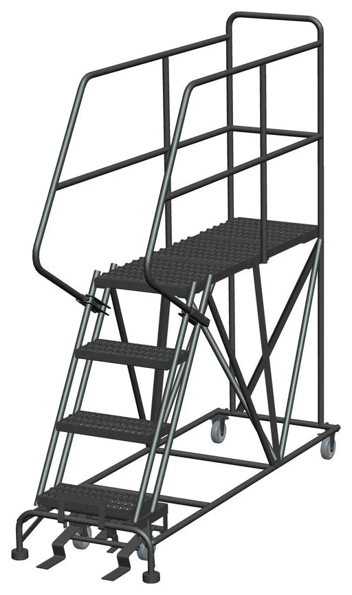 Ballymore Single Entry Work Platforms, 4 Step, 33" Wide Base, 48" Deep Platform, Serrated Tread Ballymore