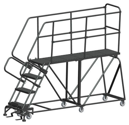 Ballymore Single Entry Work Platforms, 4 Step, 33" Wide Base, 72" Deep Platform, Serrated Tread Ballymore