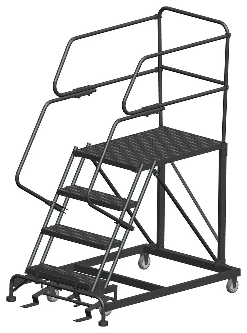 Ballymore Single Entry Work Platforms, 4 Step, 38" Wide Base, 36" Deep Platform, Serrated Tread Ballymore