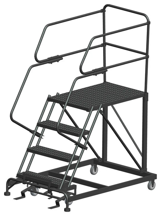 Ballymore Single Entry Work Platforms, 4 Step, 38" Wide Base, 36" Deep Platform, Serrated Tread Ballymore