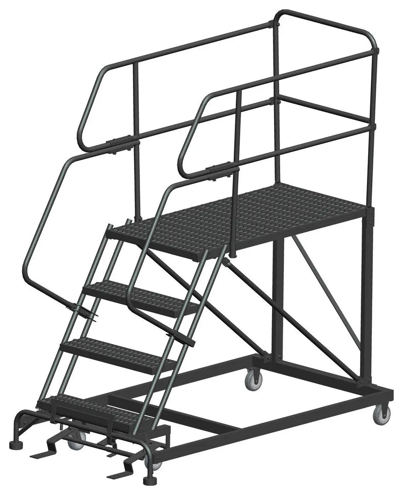 Ballymore Single Entry Work Platforms, 4 Step, 38" Wide Base, 48" Deep Platform, Serrated Tread Ballymore