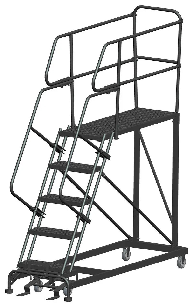 Ballymore Single Entry Work Platforms, 5 Step, 33 In Wide Base, 48 in Deep Platform, Serrated Tread Ballymore
