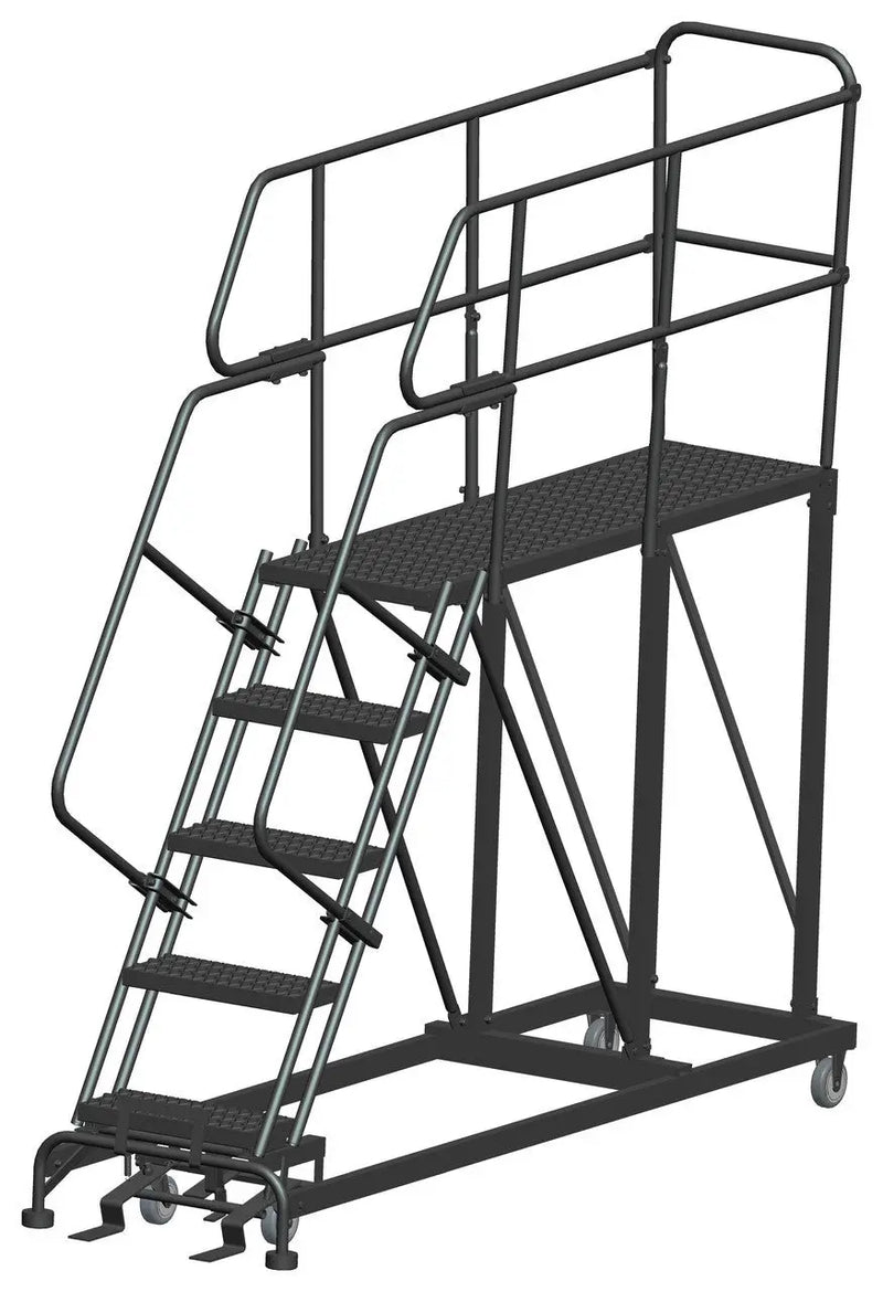 Ballymore Single Entry Work Platforms, 5 Step, 33 In Wide Base, 60 in Deep Platform, Serrated Tread Ballymore