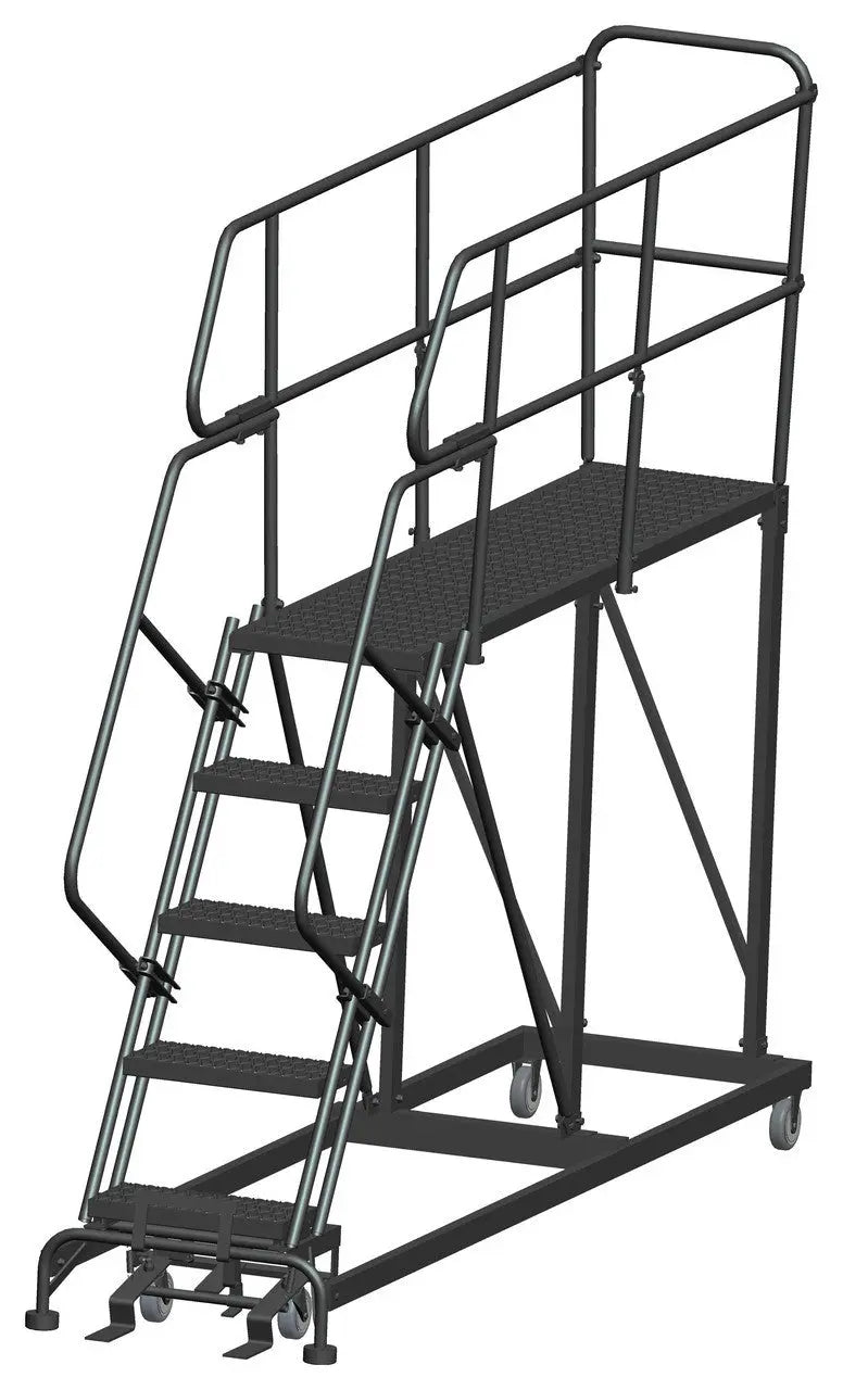 Ballymore Single Entry Work Platforms, 5 Step, 33 In Wide Base, 72 in Deep Platform, Serrated Tread Ballymore