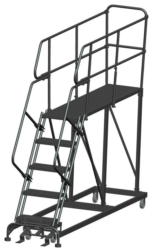 Ballymore Single Entry Work Platforms, 5 Step, 33 In Wide Base, 72 in Deep Platform, Serrated Tread Ballymore