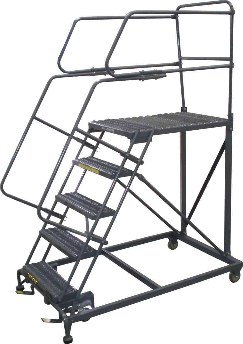 Ballymore Single Entry Work Platforms, 5 Step, 38 In Wide Base, 36 in Deep Platform, Serrated Tread Ballymore