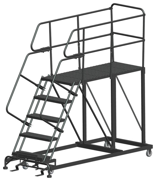 Ballymore Single Entry Work Platforms, 5 Step, 38 In Wide Base, 60 in Deep Platform, Serrated Tread Ballymore