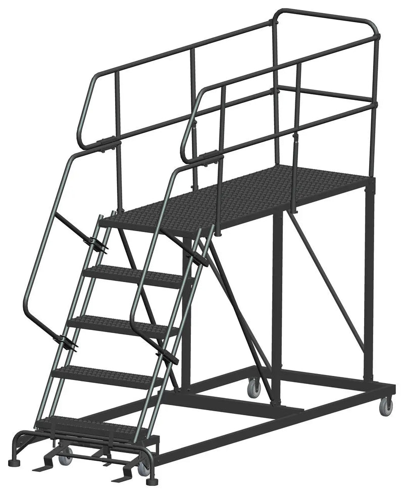 Ballymore Single Entry Work Platforms, 5 Step, 38 In Wide Base, 72 in Deep Platform, Serrated Tread Ballymore