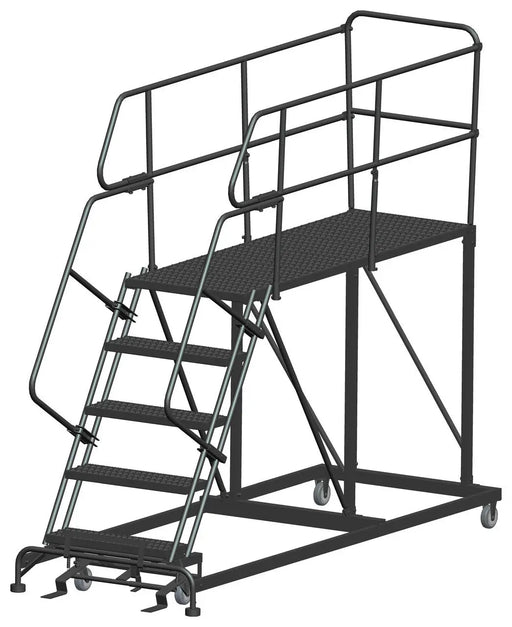 Ballymore Single Entry Work Platforms, 5 Step, 38 In Wide Base, 72 in Deep Platform, Serrated Tread Ballymore