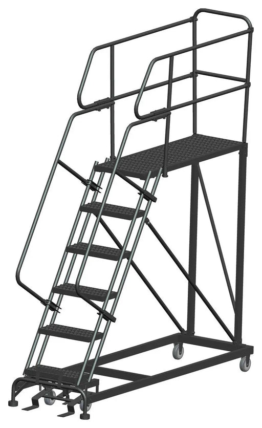 Ballymore Single Entry Work Platforms, 6 Step, 33 In Wide Base, 48 in Deep Platform, Serrated Tread Ballymore