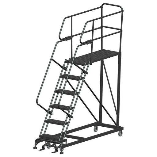 Ballymore Single Entry Work Platforms, 6 Step, 33 In Wide Base, 48 in Deep Platform, Serrated Tread Ballymore