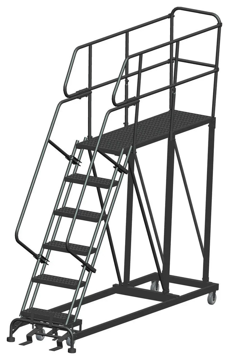 Ballymore Single Entry Work Platforms, 6 Step, 33 In Wide Base, 60 in Deep Platform, Serrated Tread Ballymore