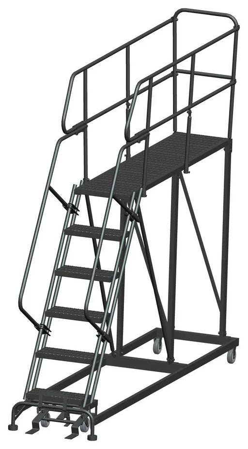 Ballymore Single Entry Work Platforms, 6 Step, 33 In Wide Base, 72 in Deep Platform, Serrated Tread Ballymore