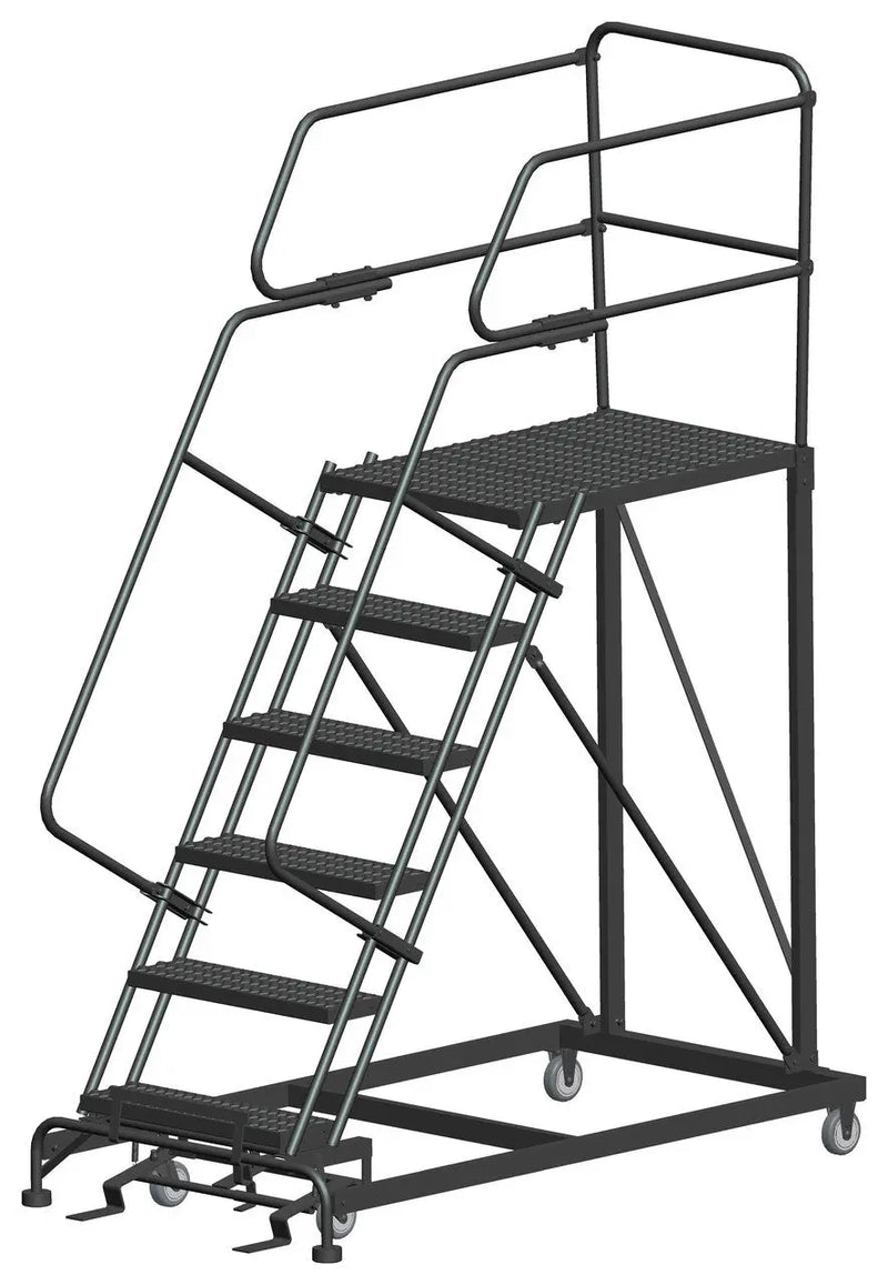 Ballymore Single Entry Work Platforms, 6 Step, 38 In Wide Base, 36 in Deep Platform, Serrated Tread Ballymore