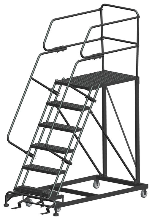 Ballymore Single Entry Work Platforms, 6 Step, 38 In Wide Base, 36 in Deep Platform, Serrated Tread Ballymore
