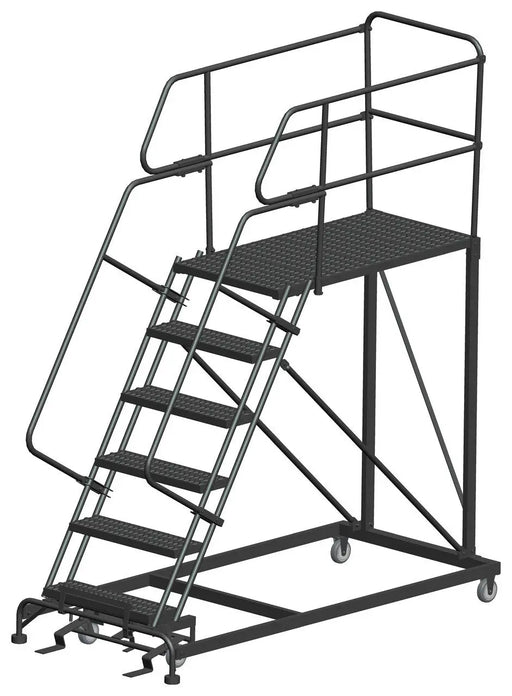 Ballymore Single Entry Work Platforms, 6 Step, 38 In Wide Base, 48 in Deep Platform, Serrated Tread Ballymore
