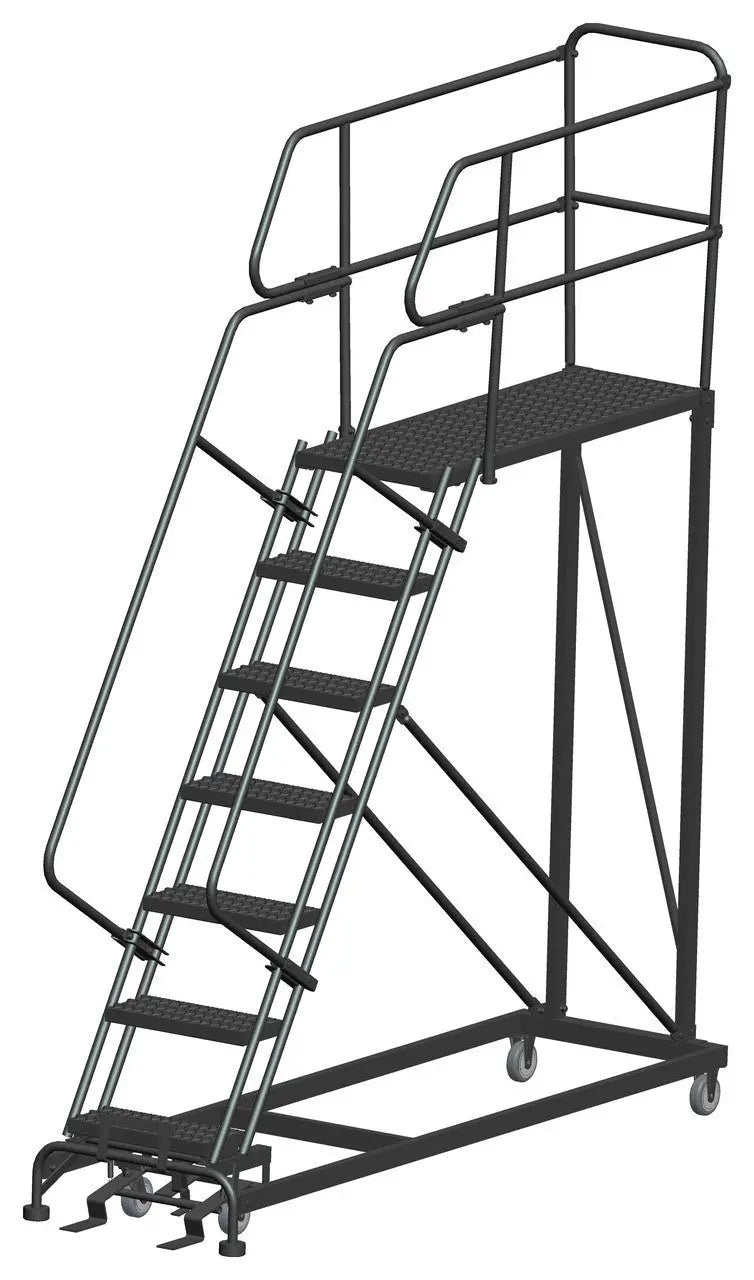 Ballymore Single Entry Work Platforms, 7 Step, 33 In Wide Base, 48 in Deep Platform, Serrated Tread Ballymore