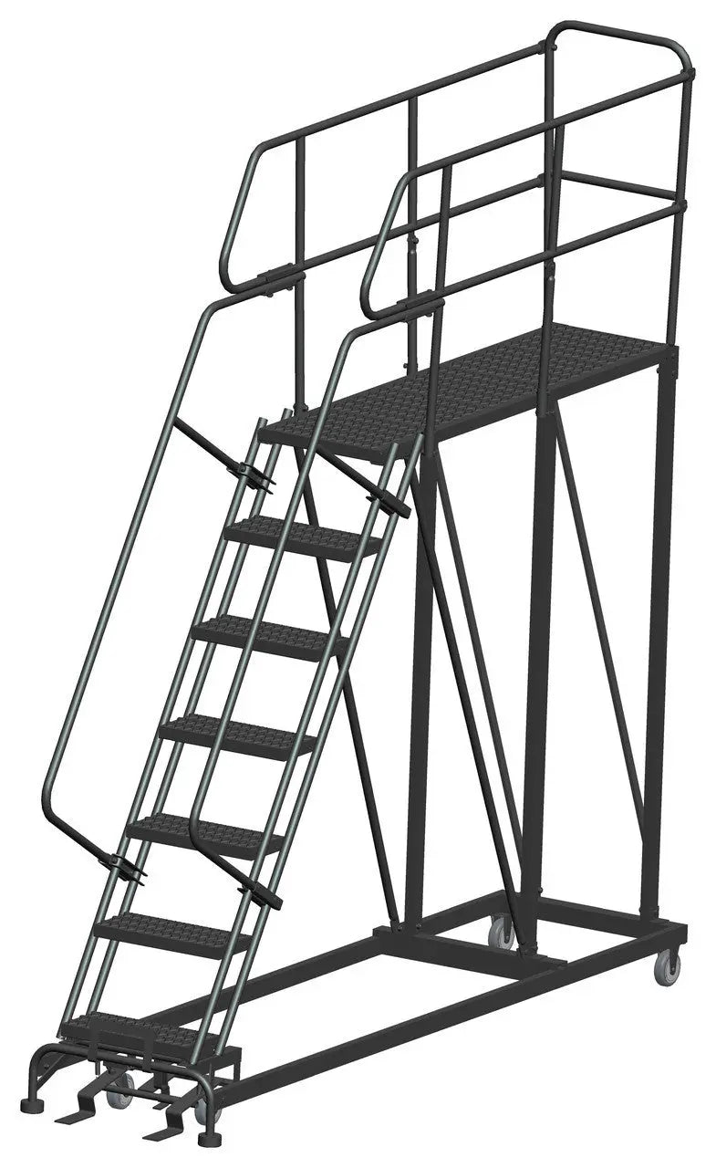 Ballymore Single Entry Work Platforms, 7 Step, 33 In Wide Base, 60 in Deep Platform, Serrated Tread Ballymore