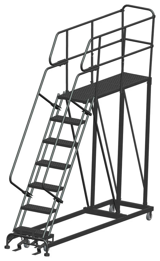 Ballymore Single Entry Work Platforms, 7 Step, 33 In Wide Base, 60 in Deep Platform, Serrated Tread Ballymore