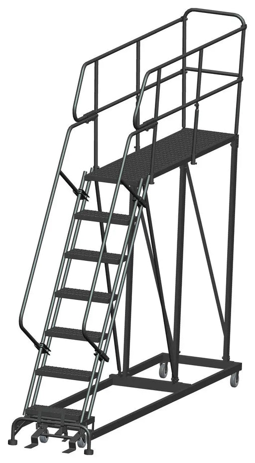 Ballymore Single Entry Work Platforms, 7 Step, 33 In Wide Base, 72 in Deep Platform, Serrated Tread Ballymore