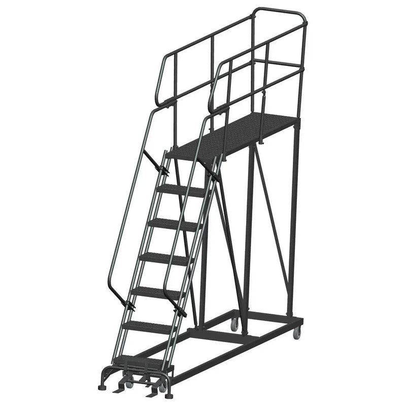 Ballymore Single Entry Work Platforms, 7 Step, 33 In Wide Base, 72 in Deep Platform, Serrated Tread Ballymore