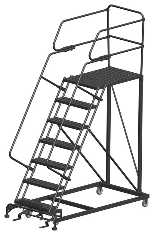Ballymore Single Entry Work Platforms, 7 Step, 38 In Wide Base, 36 in Deep Platform, Serrated Tread Ballymore