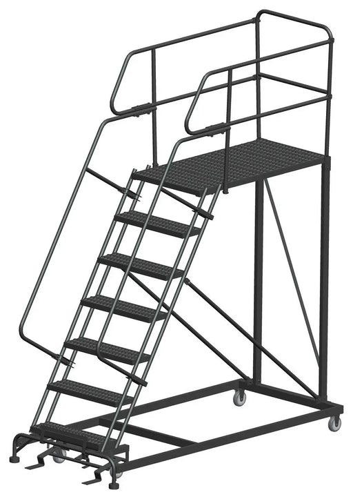 Ballymore Single Entry Work Platforms, 7 Step, 38 In Wide Base, 48 in Deep Platform, Serrated Tread Ballymore