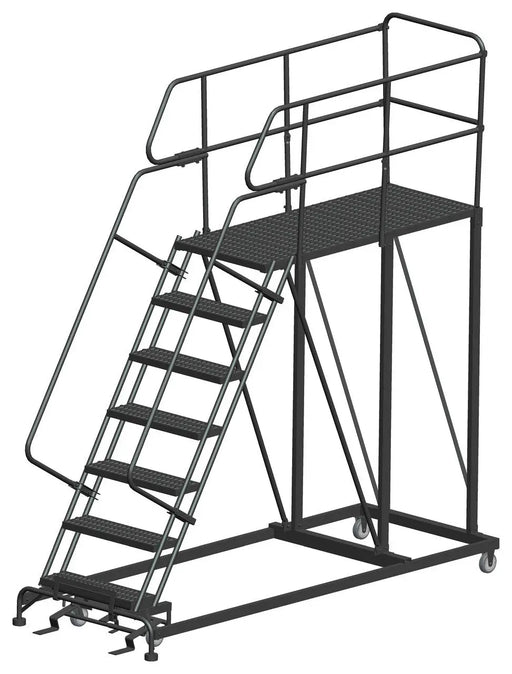 Ballymore Single Entry Work Platforms, 7 Step, 38 In Wide Base, 60 in Deep Platform, Serrated Tread Ballymore