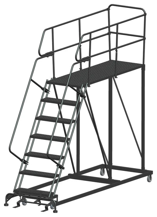 Ballymore Single Entry Work Platforms, 7 Step, 38 In Wide Base, 72 in Deep Platform, Serrated Tread Ballymore