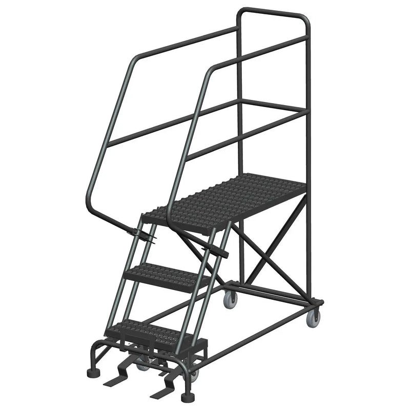 Ballymore Single Entry Work Platforms, CALOSHA, 3 Step, 33 In Wide Base, 36 in Deep Platform, Serrated Tread