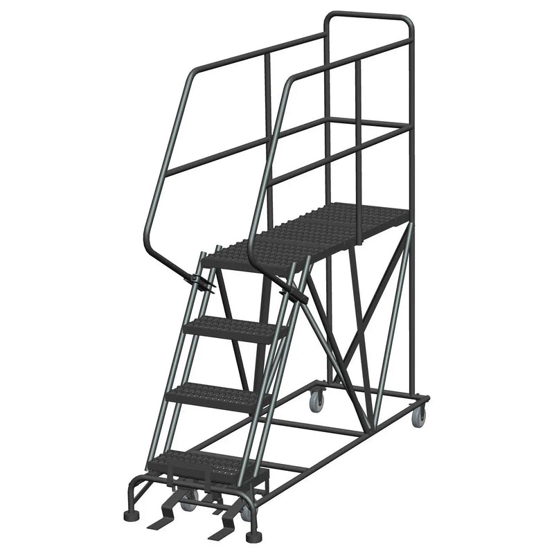 Ballymore Single Entry Work Platforms, CALOSHA, 4 Step, 33 In Wide Base, 48 in Deep Platform, Serrated Tread