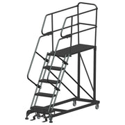 Ballymore Single Entry Work Platforms, CALOSHA, 5 Step, 33 In Wide Base, 48 in Deep Platform, Serrated Tread