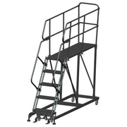 Ballymore Single Entry Work Platforms, CALOSHA, 5 Step, 33 In Wide Base, 72 in Deep Platform, Serrated Tread