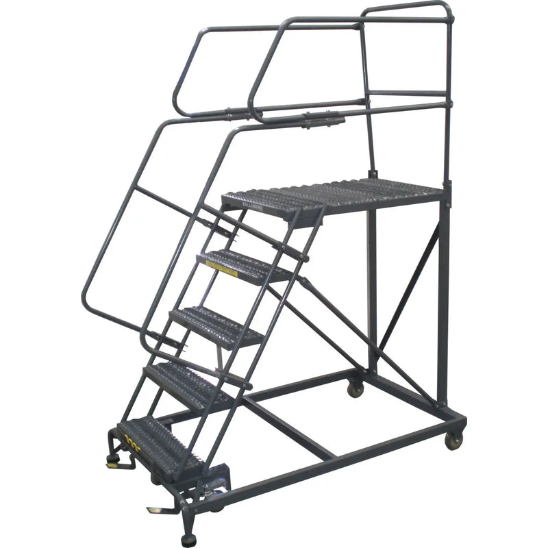 Ballymore Single Entry Work Platforms, CALOSHA, 5 Step, 38 In Wide Base, 36 in Deep Platform, Serrated Tread